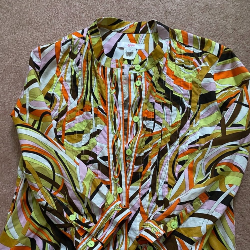 Leggiadro Cotton Multicolor Tunic Size 2 Made in USA